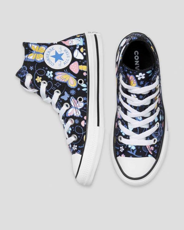 Converse Chuck Taylor All Star Butterfly Fun High Tops Shoes Black | CV-768TVU