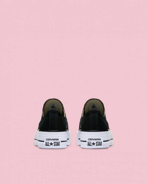 Converse Chuck Taylor All Star Canvas Lift Low Tops Shoes Black | CV-814QKL