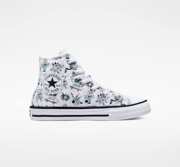 Converse Chuck Taylor All Star Creatures High Tops Shoes White / Grey / Blue | CV-123UFE