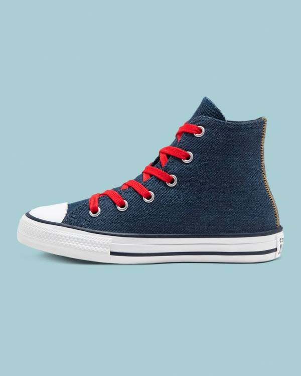 Converse Chuck Taylor All Star Denim Reverse Twill High Tops Shoes Blue | CV-247SDI