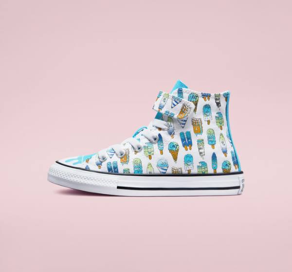 Converse Chuck Taylor All Star Easy-On Frozen Treats High Tops Shoes White / Blue / Light Green | CV-027XDJ