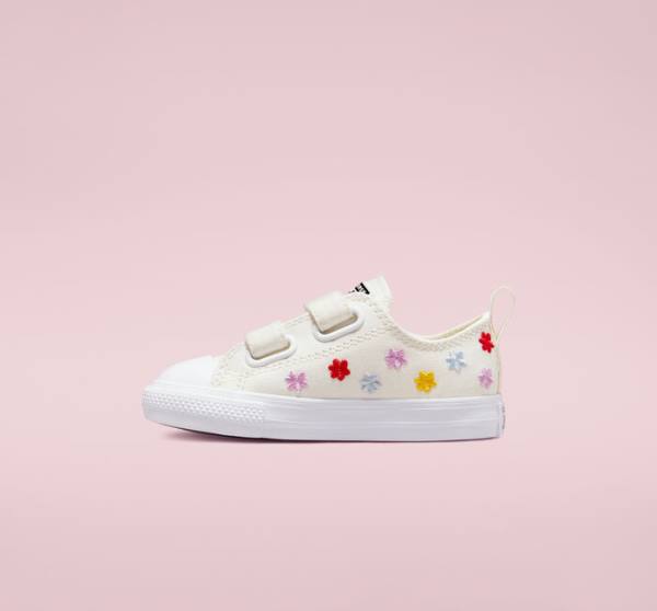 Converse Chuck Taylor All Star Easy-On Floral Embroidery Low Tops Shoes White / White | CV-960ZSK