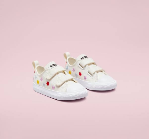 Converse Chuck Taylor All Star Easy-On Floral Embroidery Low Tops Shoes White / White | CV-960ZSK