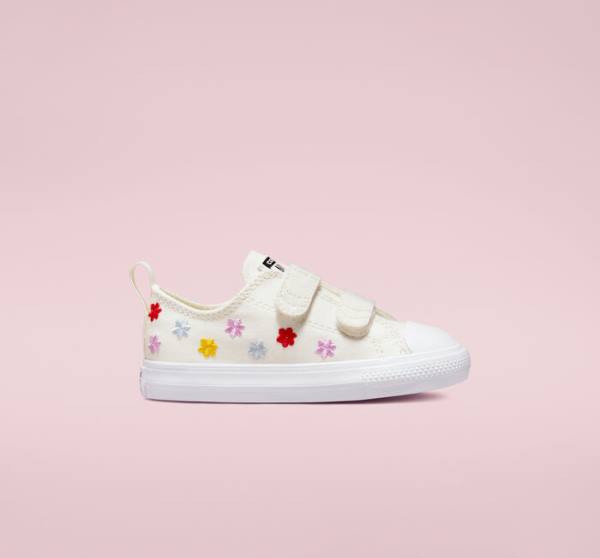 Converse Chuck Taylor All Star Easy-On Floral Embroidery Low Tops Shoes White / White | CV-960ZSK