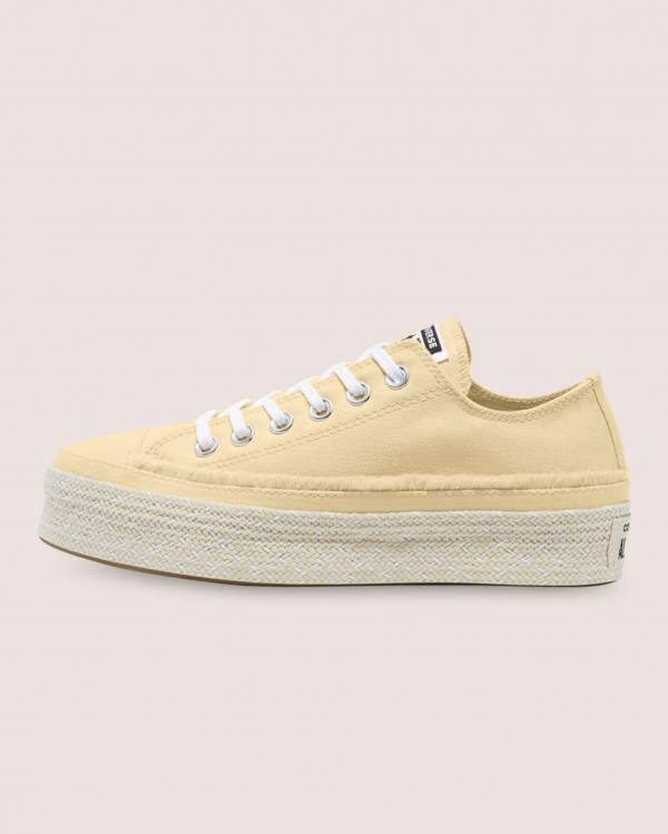 Converse Chuck Taylor All Star Espadrille Platform Low Tops Shoes Beige | CV-684EQO