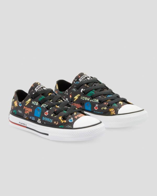 Converse Chuck Taylor All Star Gamer Print Low Tops Shoes Black | CV-605IEC