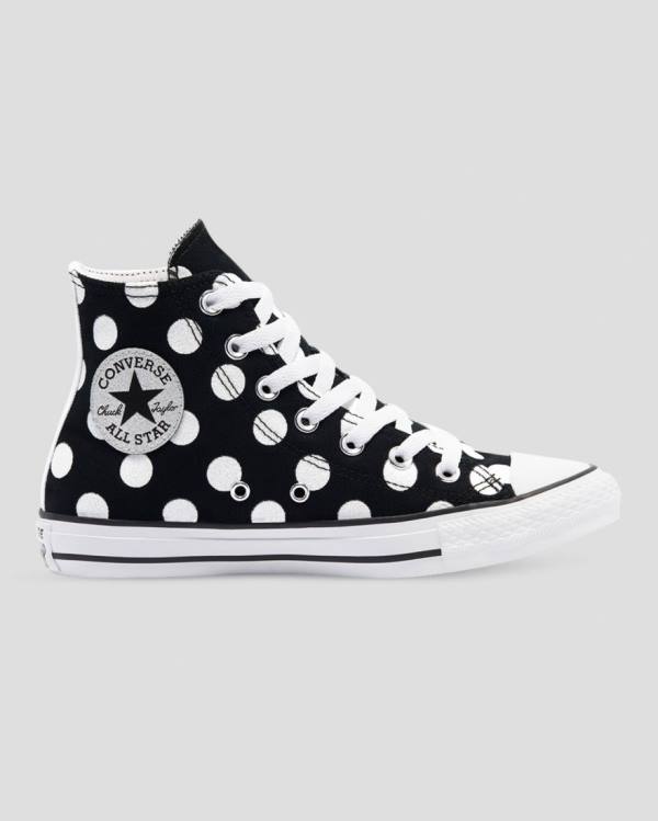 Converse Chuck Taylor All Star Glitter Shine High Tops Shoes Black | CV-964ISZ