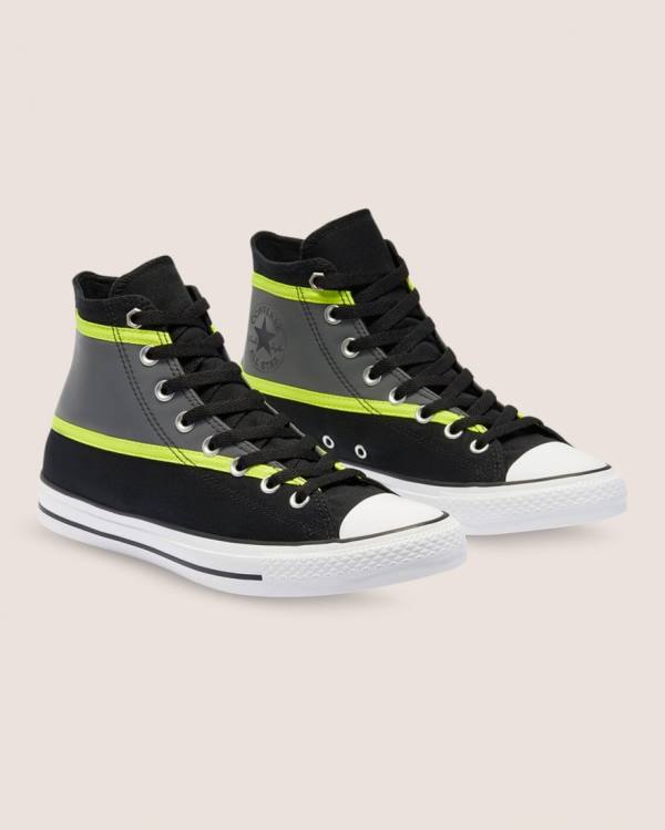 Converse Chuck Taylor All Star Hi-Vis High Tops Shoes Black | CV-135BXZ