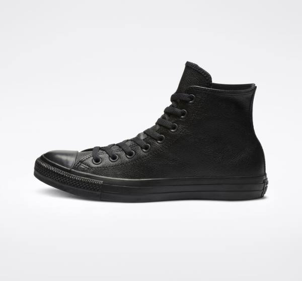 Converse Chuck Taylor All Star Leather High Tops Shoes Black | CV-281CVM