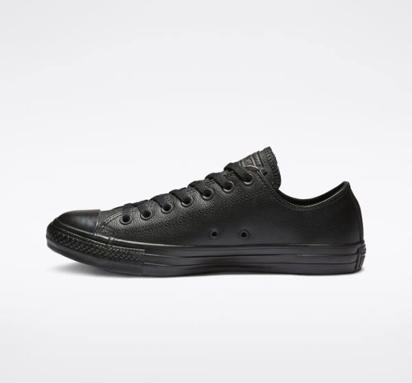 Converse Chuck Taylor All Star Leather Low Tops Shoes Black | CV-604JXO