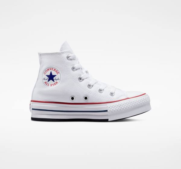 Converse Chuck Taylor All Star Lift Platform High Tops Shoes White / Dark Red / Navy | CV-104OEV