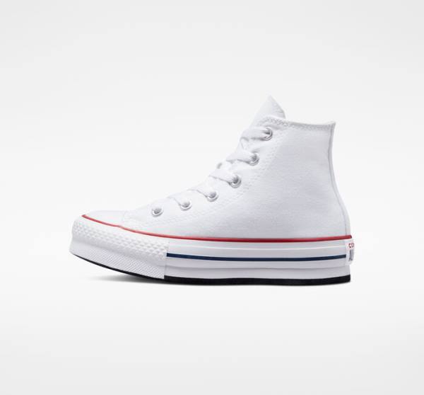 Converse Chuck Taylor All Star Lift Platform High Tops Shoes White / Dark Red / Navy | CV-182TUC