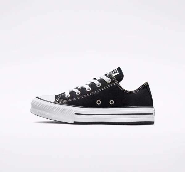 Converse Chuck Taylor All Star Lift Platform Low Tops Shoes Black / White | CV-547ATH