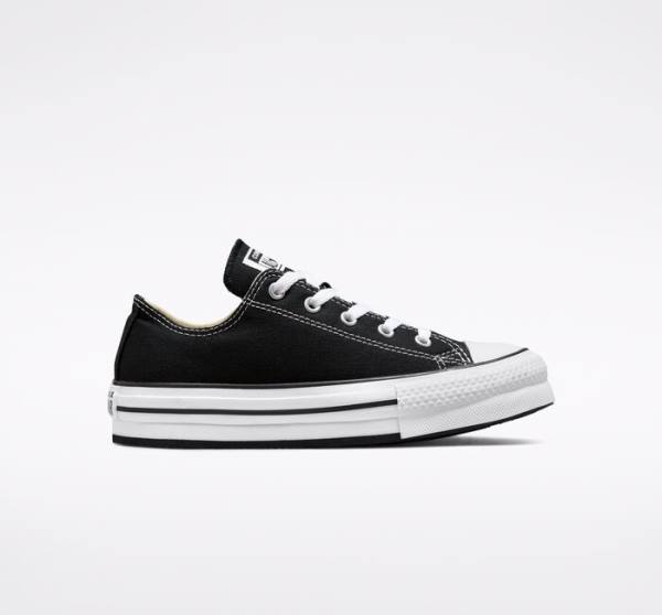 Converse Chuck Taylor All Star Lift Platform Low Tops Shoes Black / White | CV-547ATH