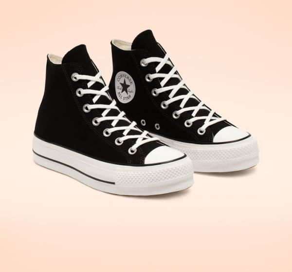 Converse Chuck Taylor All Star Lift Platform Canvas High Tops Shoes Black / White | CV-589NRU