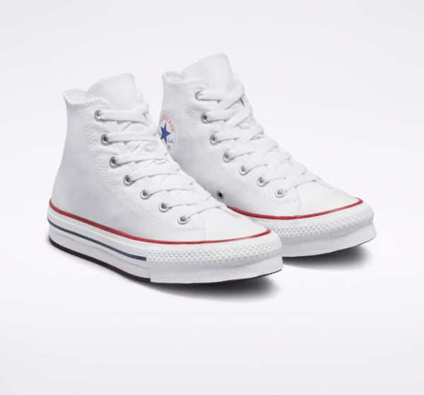 Converse Chuck Taylor All Star Lift Platform High Tops Shoes White / Dark Red / Navy | CV-780HKB