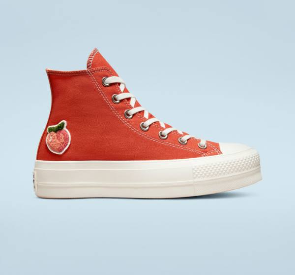 Converse Chuck Taylor All Star Lift Platform Peaches High Tops Shoes Orange / Black | CV-781JRN