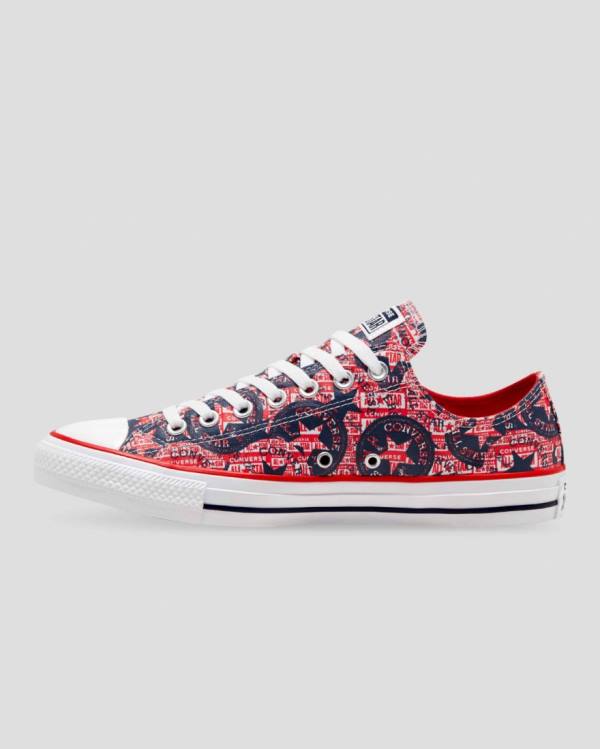 Converse Chuck Taylor All Star Logo Replay Low Tops Shoes Red Black | CV-493CAH