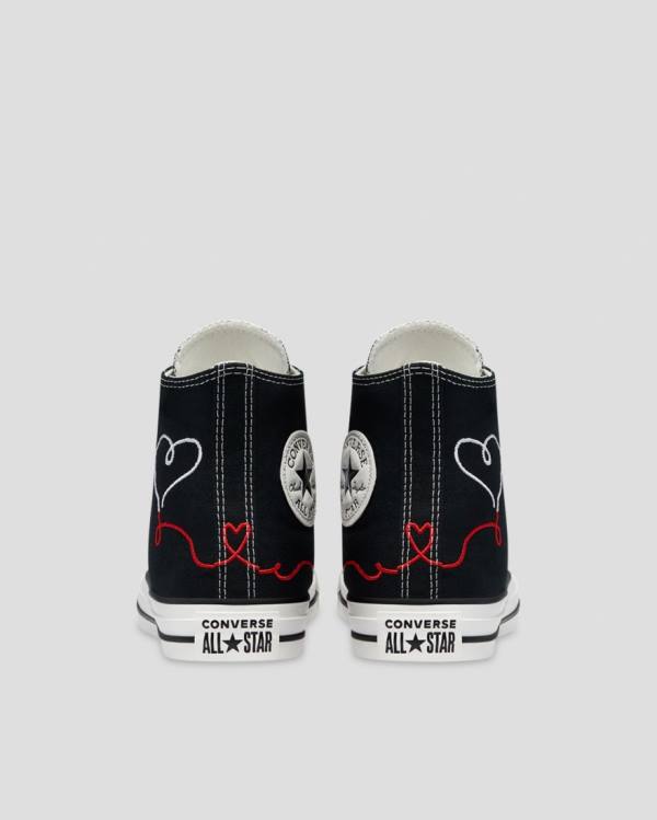 Converse Chuck Taylor All Star Love Thread High Tops Shoes Black | CV-432IRL