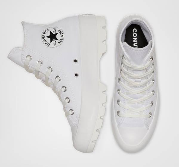 Converse Chuck Taylor All Star Lugged High Tops Shoes White / Black / White | CV-152ZQL