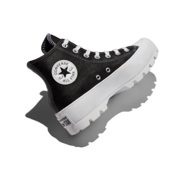 Converse Chuck Taylor All Star Lugged Leather High Tops Shoes White / Black / White | CV-072ZJL