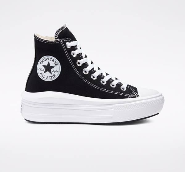 Converse Chuck Taylor All Star Move Platform High Tops Shoes Black / Beige White | CV-341MCW