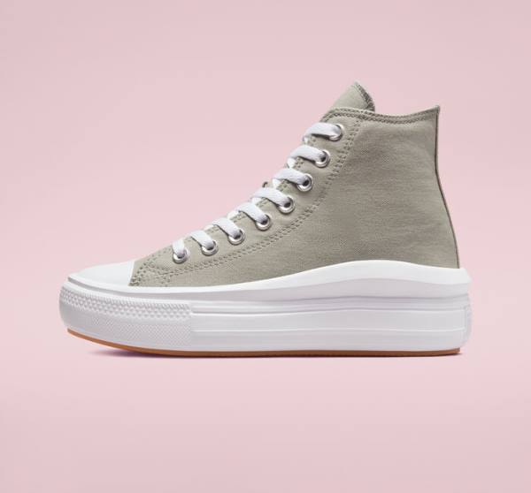 Converse Chuck Taylor All Star Move Platform Seasonal Color High Tops Shoes Olive / White / White | CV-960AZL