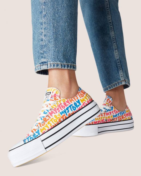 Converse Chuck Taylor All Star My Story Double Stacked Lift Low Tops Shoes Multicolor | CV-567KBT