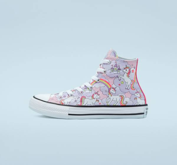 Converse Chuck Taylor All Star Neon Unicorn High Tops Shoes Pink / Multicolor / White | CV-285MKY