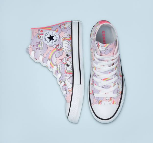 Converse Chuck Taylor All Star Neon Unicorn High Tops Shoes Pink / Multicolor / White | CV-285MKY