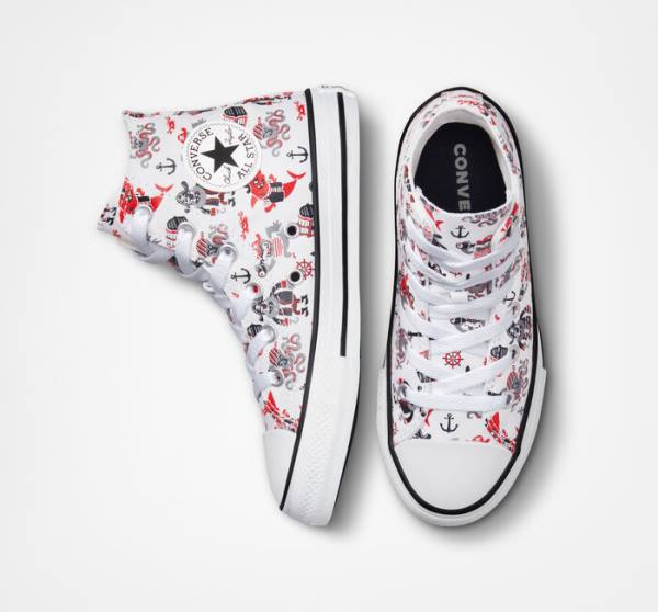 Converse Chuck Taylor All Star Pirates High Tops Shoes White / Red / Black | CV-784OPB