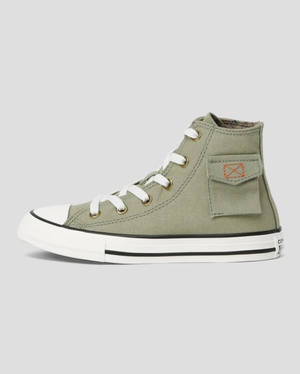 Converse Chuck Taylor All Star Pocket Camp High Tops Shoes Green | CV-563KMC