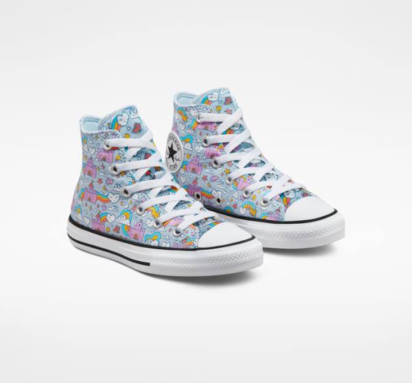 Converse Chuck Taylor All Star Rainbow Castles High Tops Shoes Blue / Pink | CV-147OTK