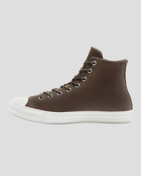 Converse Chuck Taylor All Star Seasonal Leather High Tops Shoes Brown | CV-709XRO