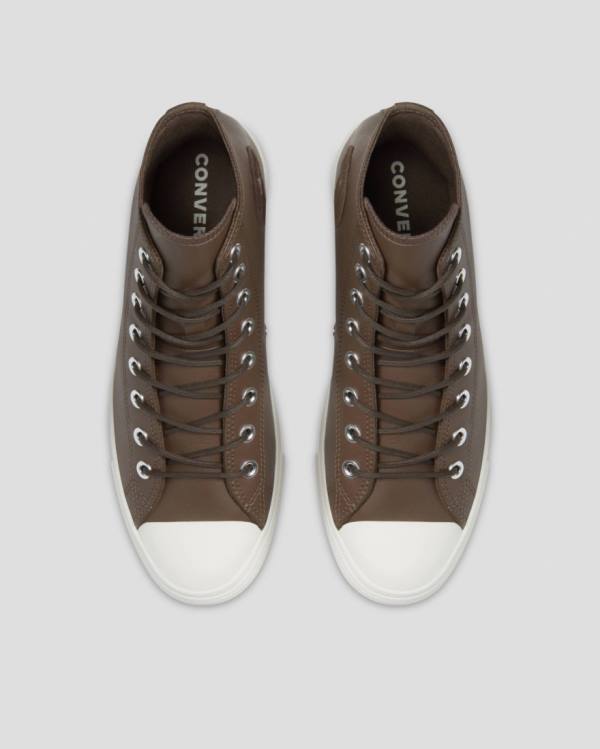 Converse Chuck Taylor All Star Seasonal Leather High Tops Shoes Brown | CV-709XRO