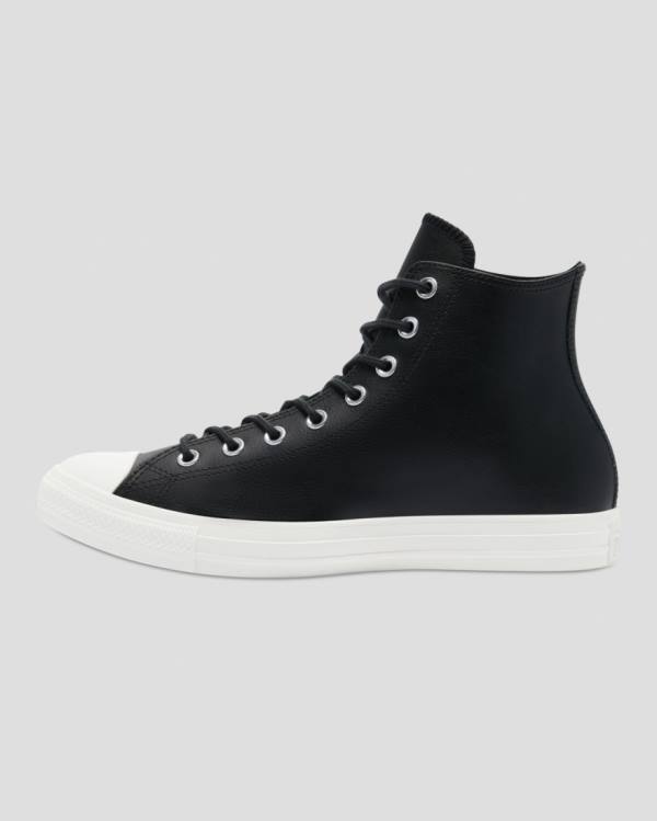 Converse Chuck Taylor All Star Seasonal Leather High Tops Shoes Black | CV-746HCG