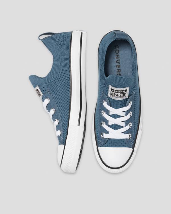 Converse Chuck Taylor All Star Shoreline Knit Glitter Low Tops Shoes Blue | CV-082TOP