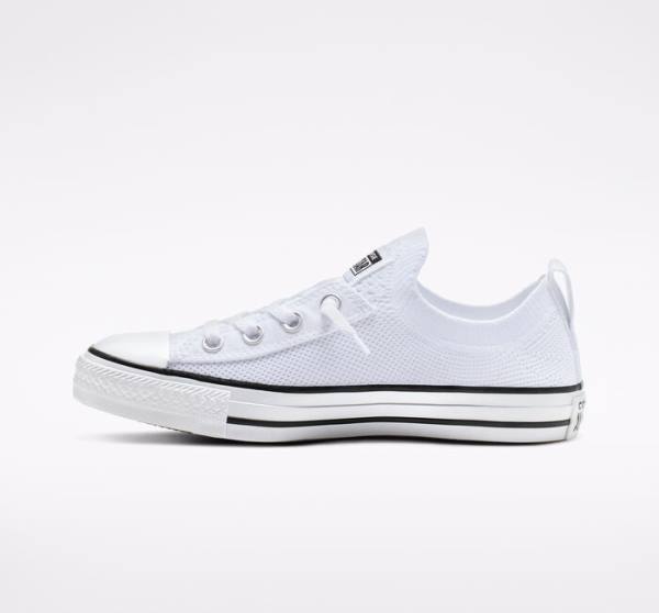 Converse Chuck Taylor All Star Shoreline Knit Slip Low Tops Shoes White / Black / White | CV-639YIS