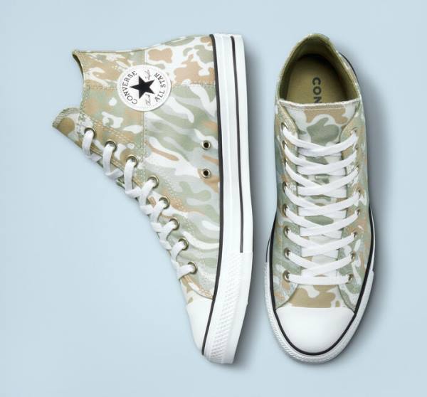 Converse Chuck Taylor All Star Split Panel Camo High Tops Shoes Brown | CV-842MHA