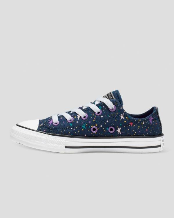 Converse Chuck Taylor All Star Star Print Low Tops Shoes Blue Pink | CV-719XTN