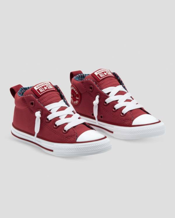 Converse Chuck Taylor All Star Street Plaid High Tops Shoes Red | CV-864MWU