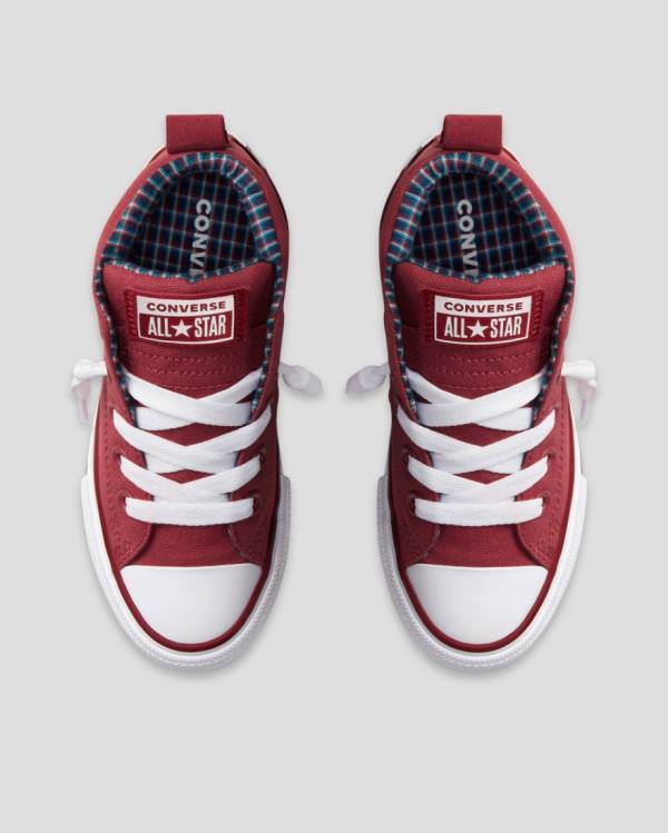 Converse Chuck Taylor All Star Street Plaid High Tops Shoes Red | CV-864MWU