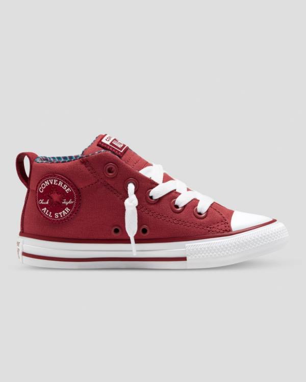 Converse Chuck Taylor All Star Street Plaid High Tops Shoes Red | CV-864MWU