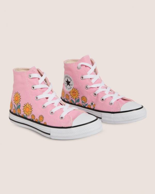 Converse Chuck Taylor All Star Sunflower Print High Tops Shoes Pink | CV-249JKX