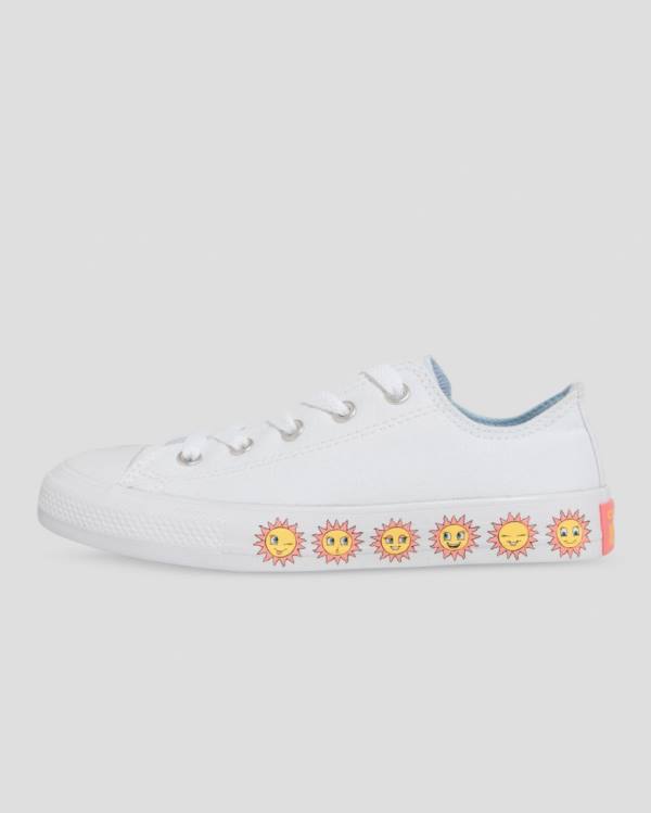 Converse Chuck Taylor All Star Sunny Side Print Low Tops Shoes White | CV-619SZK