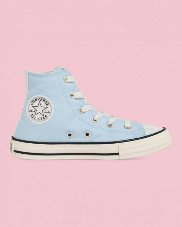 Converse Chuck Taylor All Star UV Glitter High Tops Shoes Blue | CV-321QSV