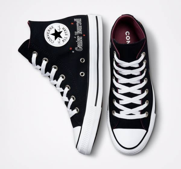 Converse Chuck Taylor All Star You Are On The Right Path High Tops Shoes Black / White | CV-719UHF