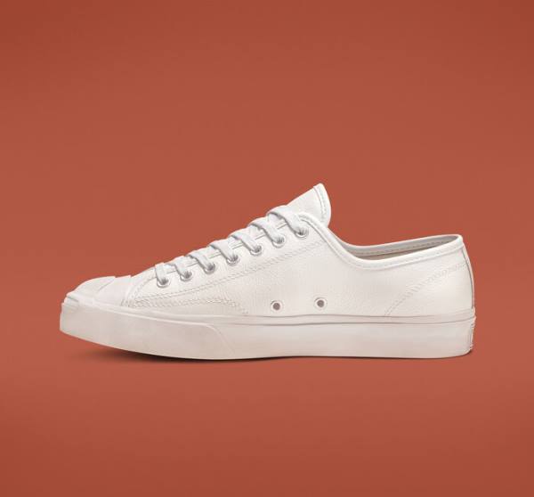 Converse Jack Purcell Leather Low Tops Shoes White / White / White | CV-813NUD