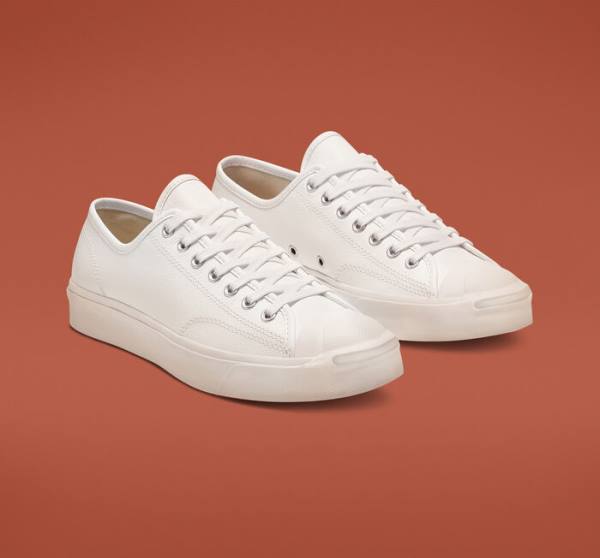 Converse Jack Purcell Leather Low Tops Shoes White / White / White | CV-813NUD