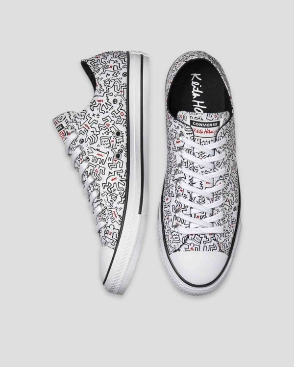 Converse Keith Haring Chuck Taylor All Star Low Tops Shoes White Black Red | CV-312ZQU